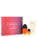 Calvin Klein Obsession Gift Set - Eau De Parfum Spray 3.4 oz/100 ml, Body Lotion, Mini Eau De Parfum